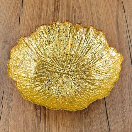 RED POMEGRANATE COLLECTION 8.5 in. Coral Soup Plates, Gold - Set of 4 4777-1